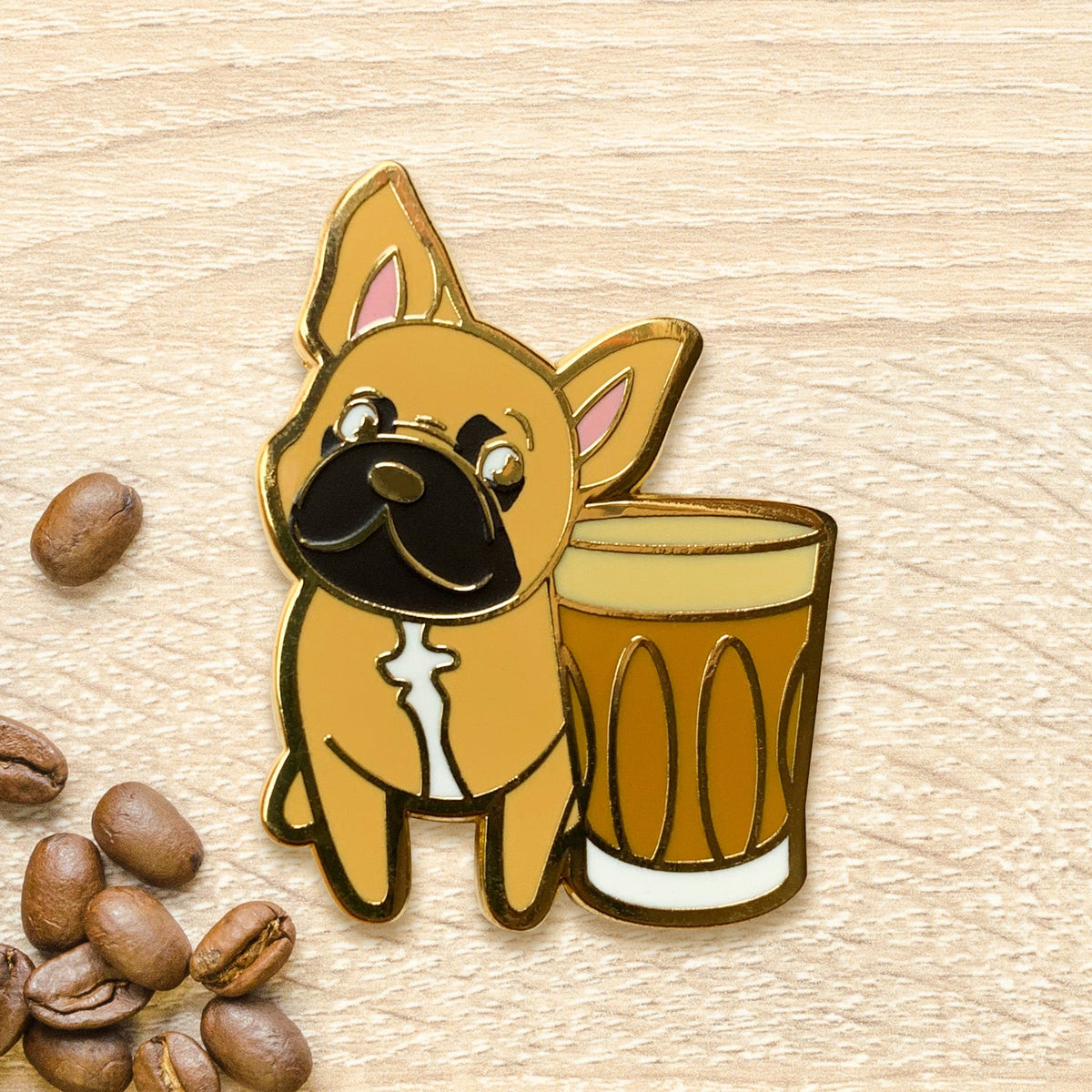 Fawn French Bulldog x Flat White Pin - Shop Avnu