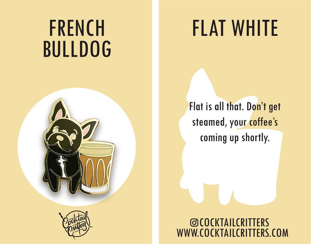 French Bulldog x Flat White Pin - Shop Avnu