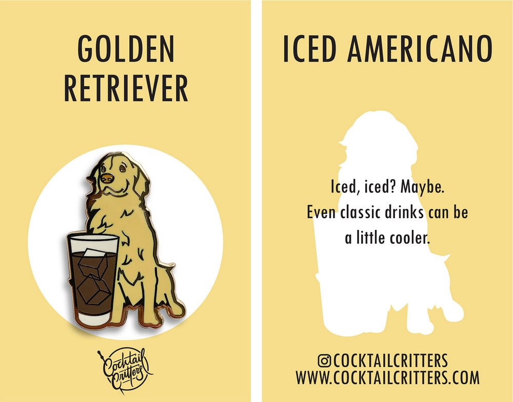Golden Retriever x Iced Americano Pin - Shop Avnu