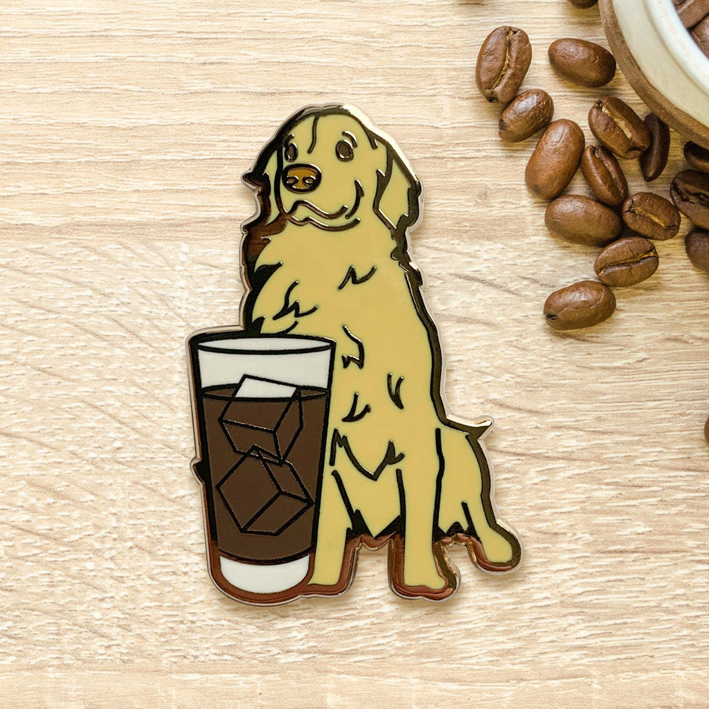 Golden Retriever x Iced Americano Pin - Shop Avnu
