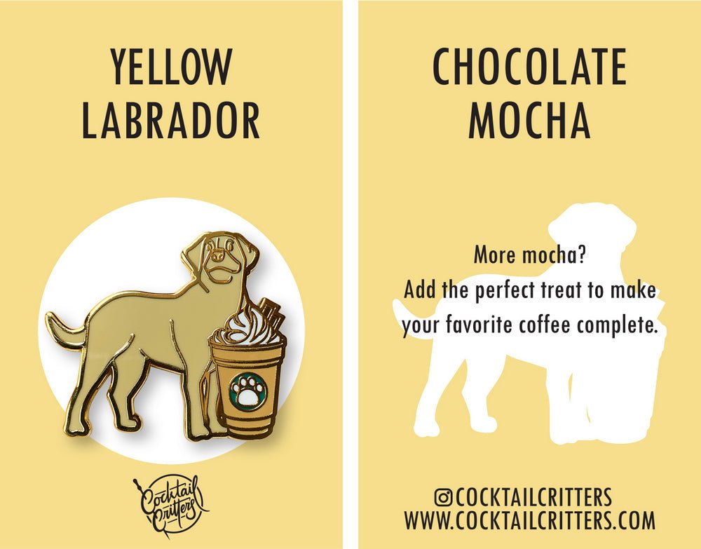 Yellow Labrador x Mocha Pin - Shop Avnu