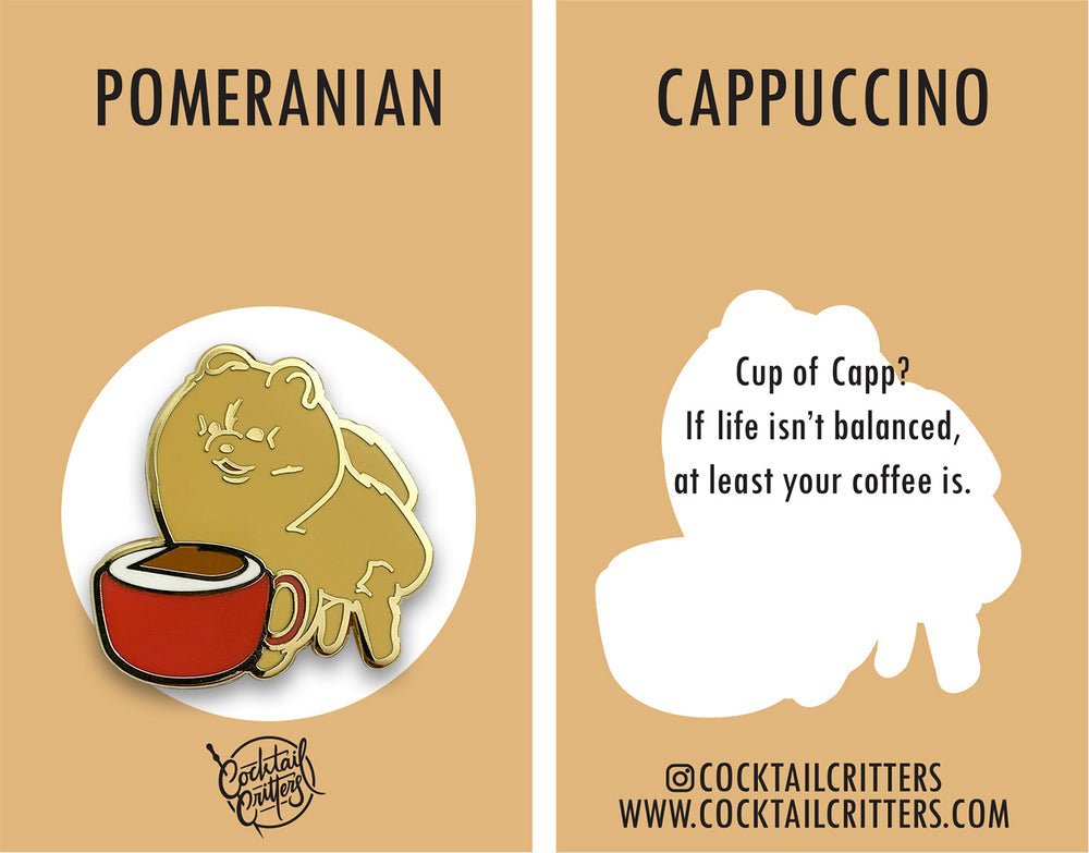 Pomeranian x Cappuccino Pin - Shop Avnu