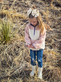 Blush Pink Sherpa Pullover - Fuzzy Warm Comfort Sweatshirt