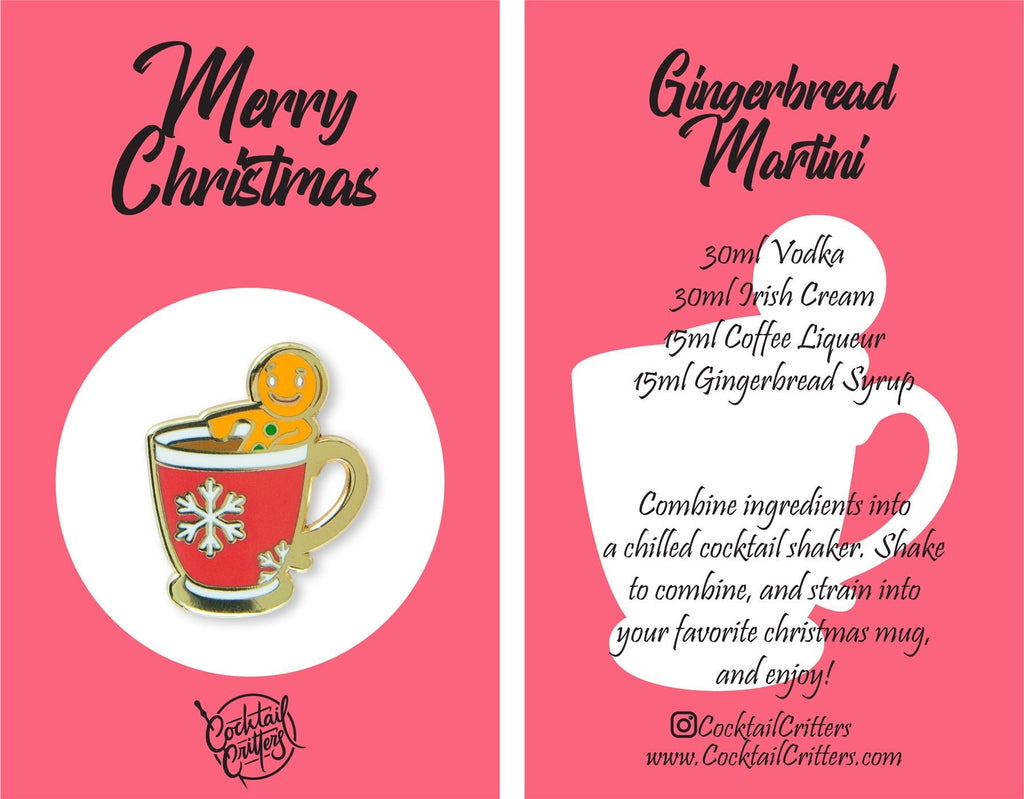 Gingerbread Martini Pin - Shop Avnu