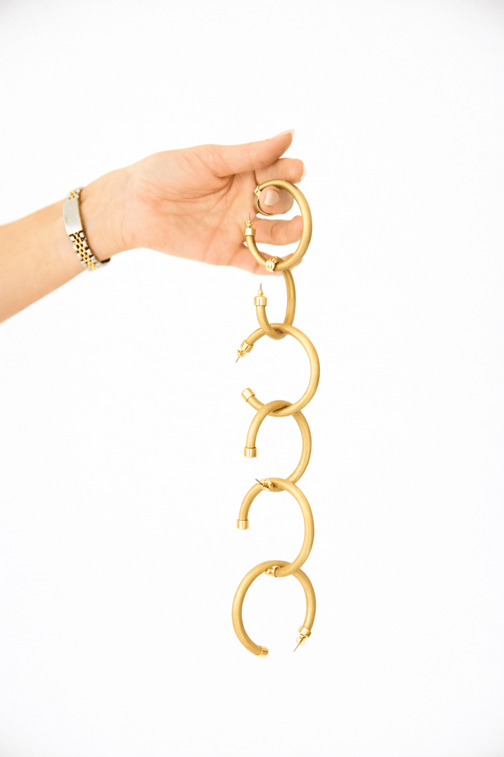 Brushed Gold Hoop Earrings - Shop Avnu
