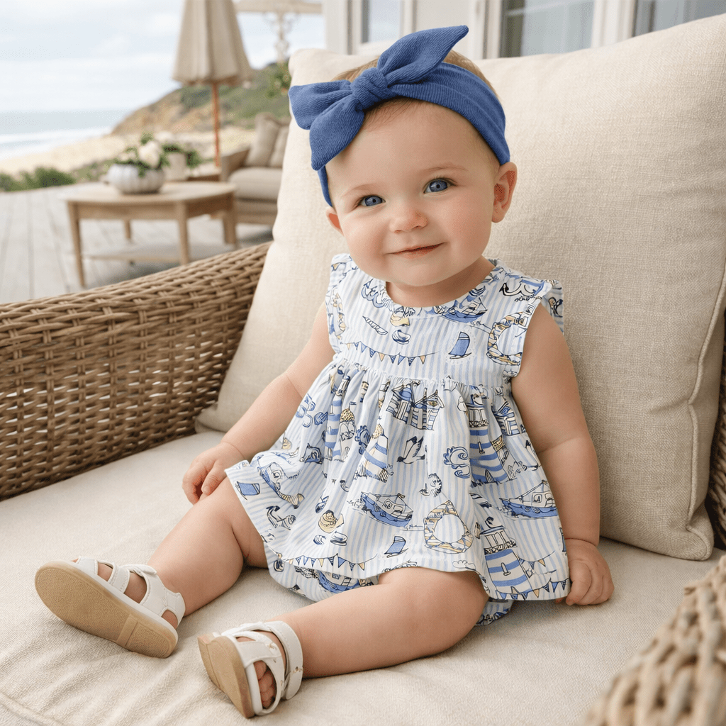 Seashore Skirted Bodysuit – Bamboo Baby Girl One - Piece - Shop Avnu