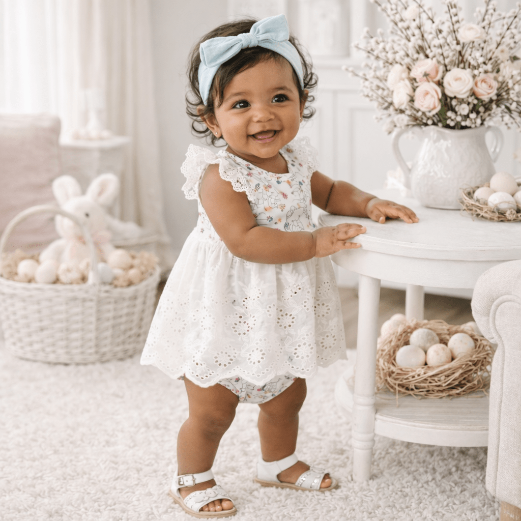 Baby Girl's Cottontail Garden Bamboo Skirted Easter Bodysuit - Shop Avnu
