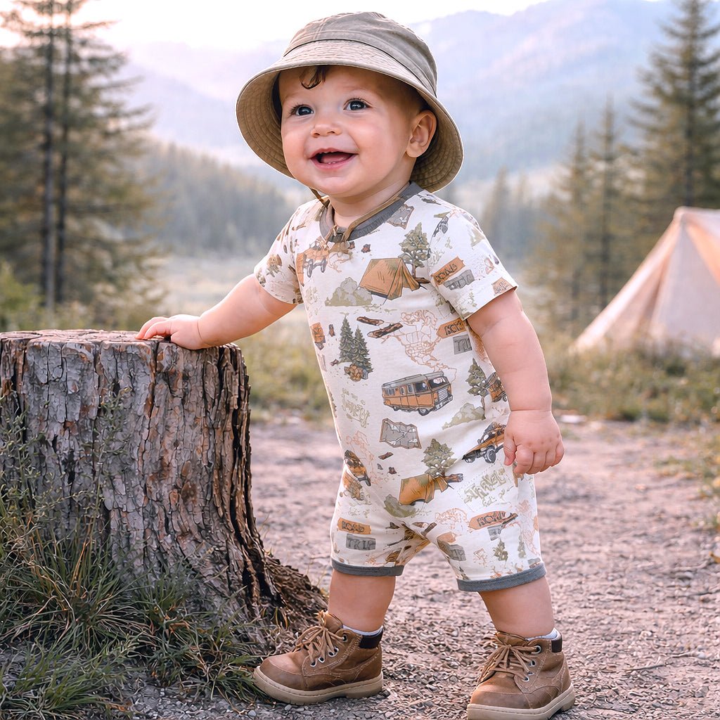 Trailblazer Soft Bamboo Shortall Romper for Baby Boys - Shop Avnu