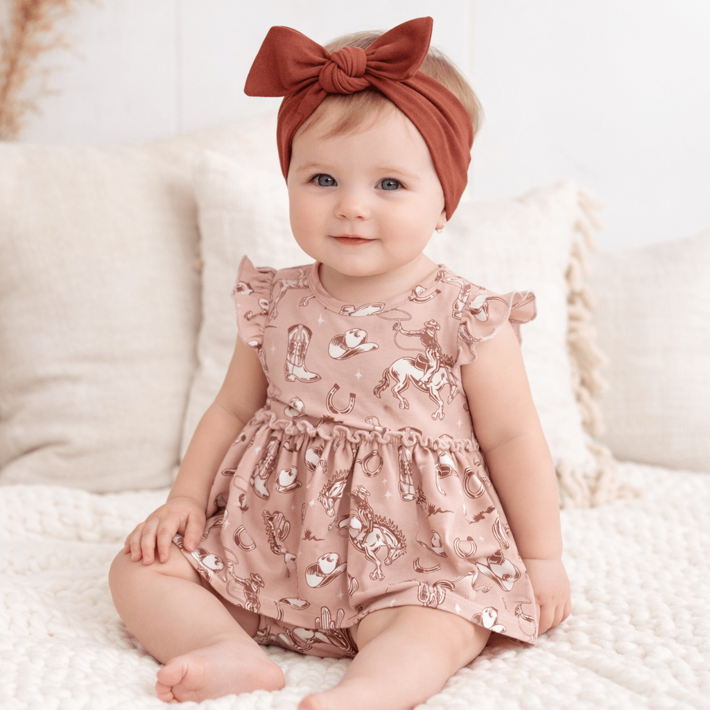 Wild Wrangler/Pink Bamboo Cowgirl Western Skirted Bodysuit - Shop Avnu