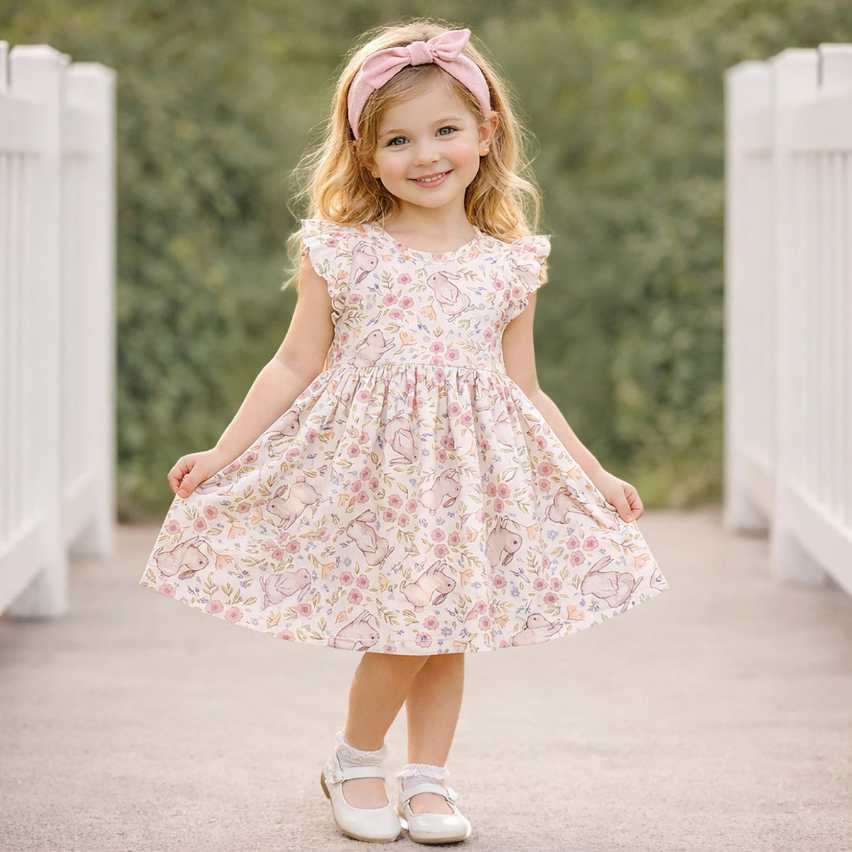 Bunny Blooms Bamboo Easter Dress for Baby & Toddler Girls - Shop Avnu