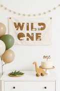 Wild One First Birthday Canvas Banner - Dino Theme - Shop Avnu