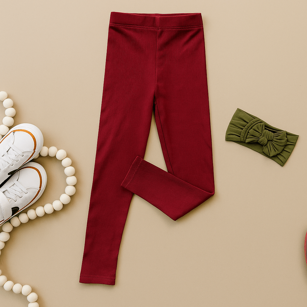 Ribbed Bamboo Leggings for Kids - Multiple Colors - Shop Avnu