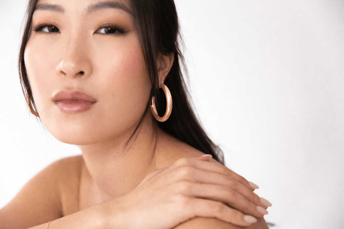 Brushed Gold Hoop Earrings - Shop Avnu