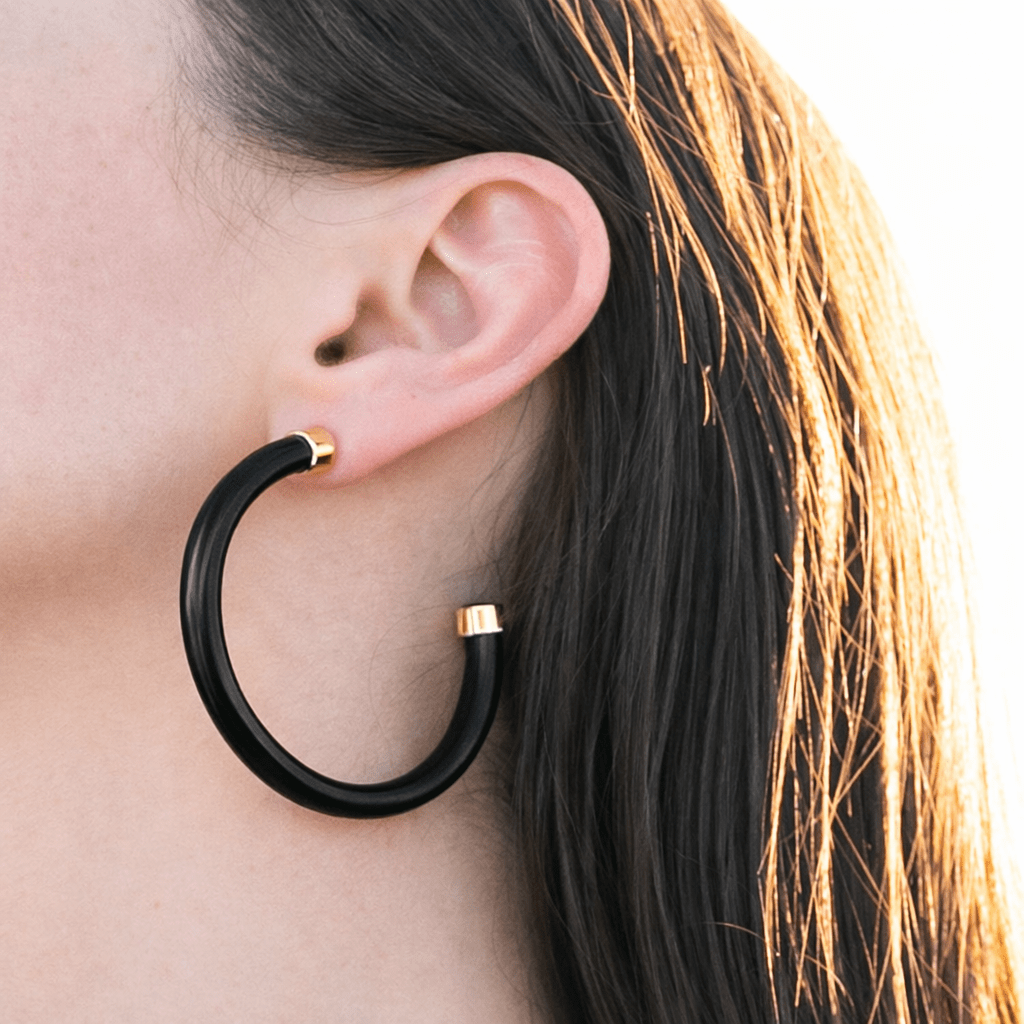 Black Hoop Earrings - Shop Avnu