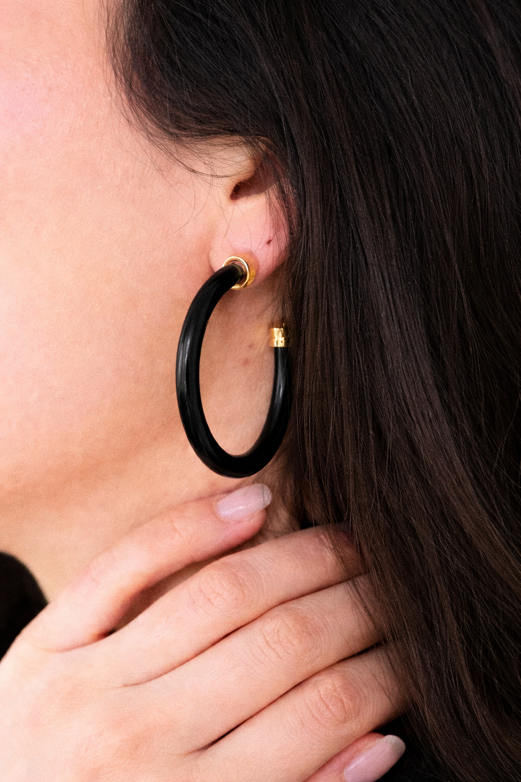 Black Hoop Earrings