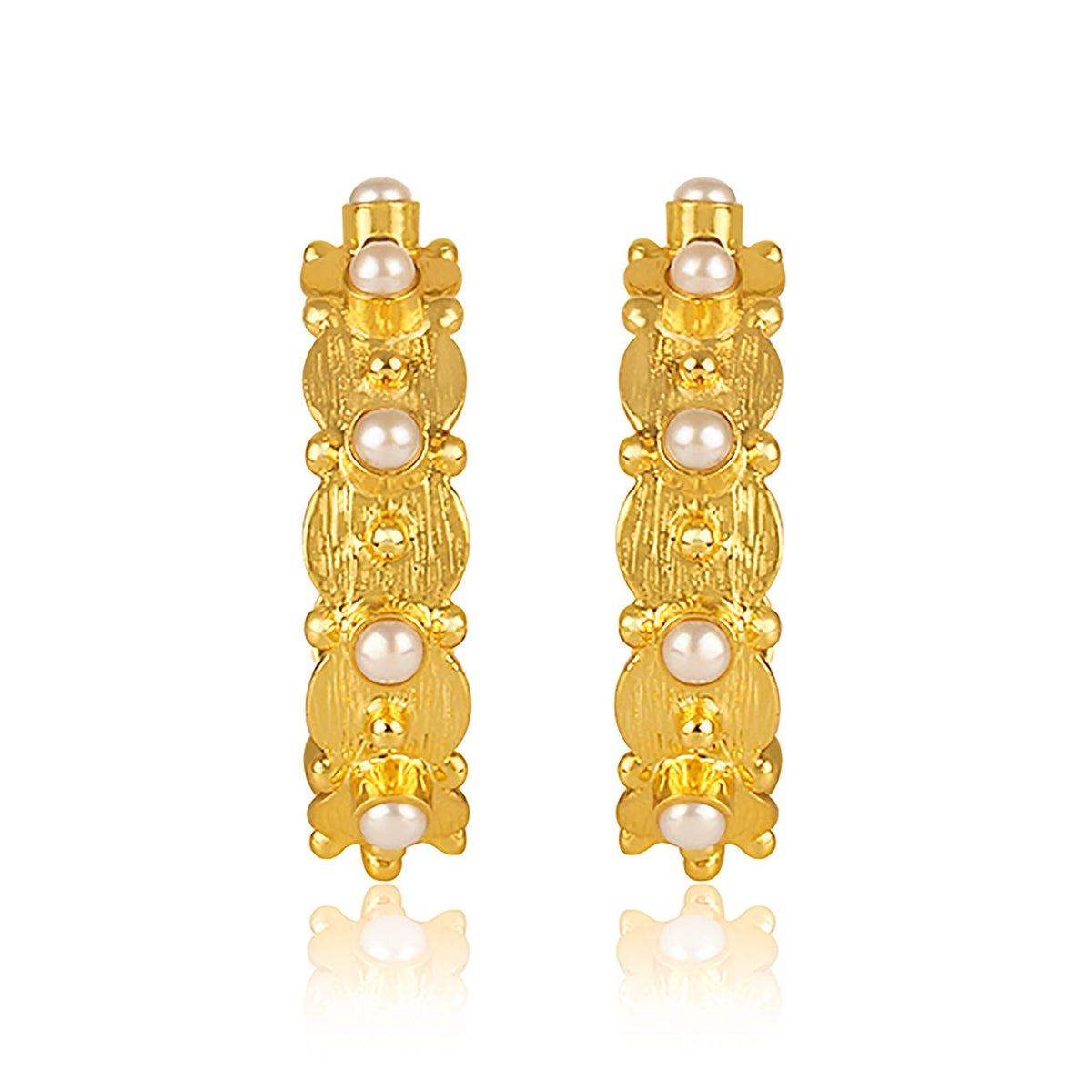 Honeysuckle Hoop Earrings - Pearl - Shop Avnu