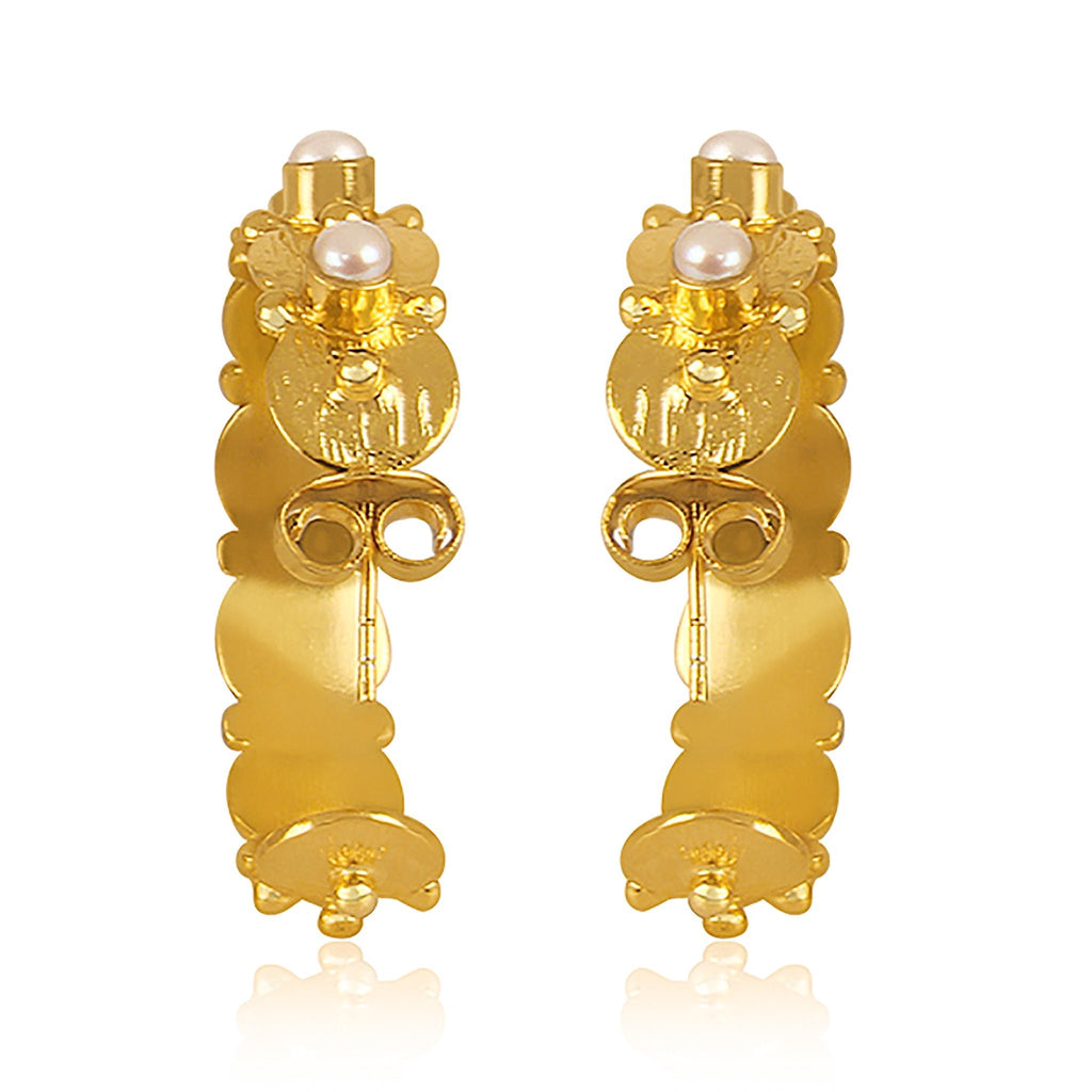 Honeysuckle Hoop Earrings - Pearl - Shop Avnu