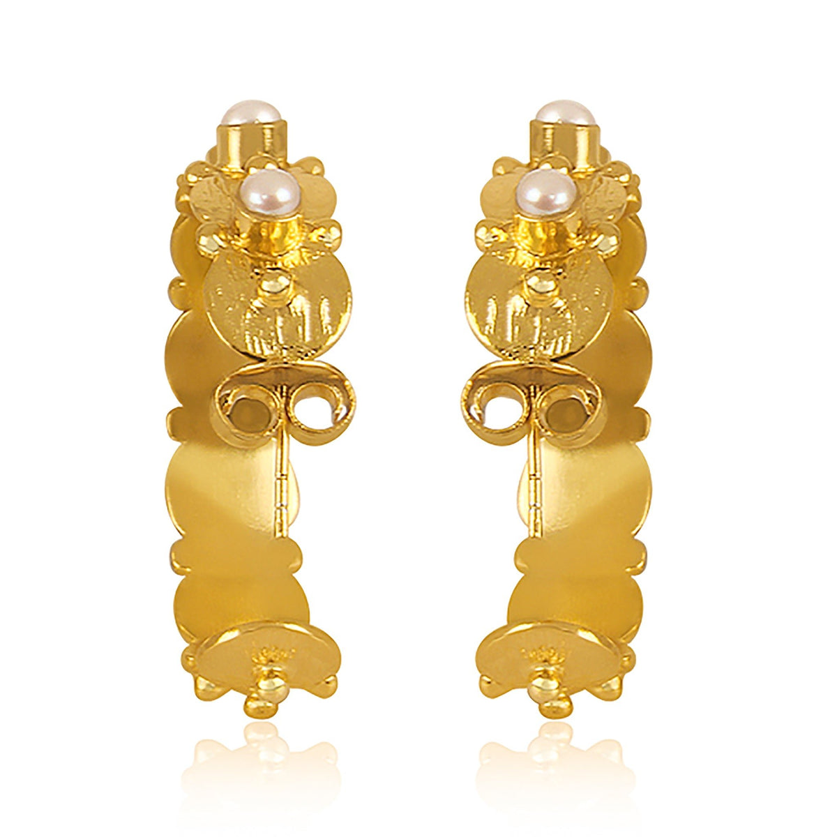 Honeysuckle Hoop Earrings - Pearl - Shop Avnu