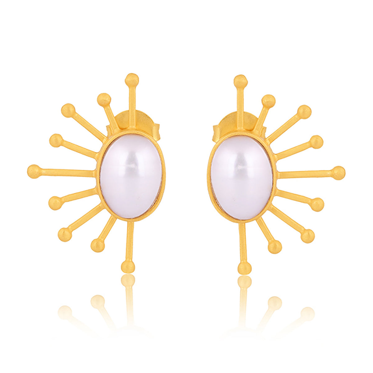 Ray of Sunshine Stud Earrings - Pearl