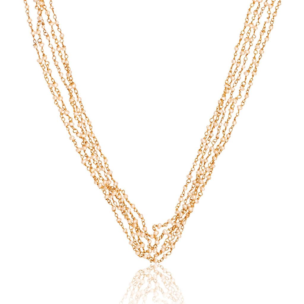 Stay Golden Necklace - Pearl - Shop Avnu