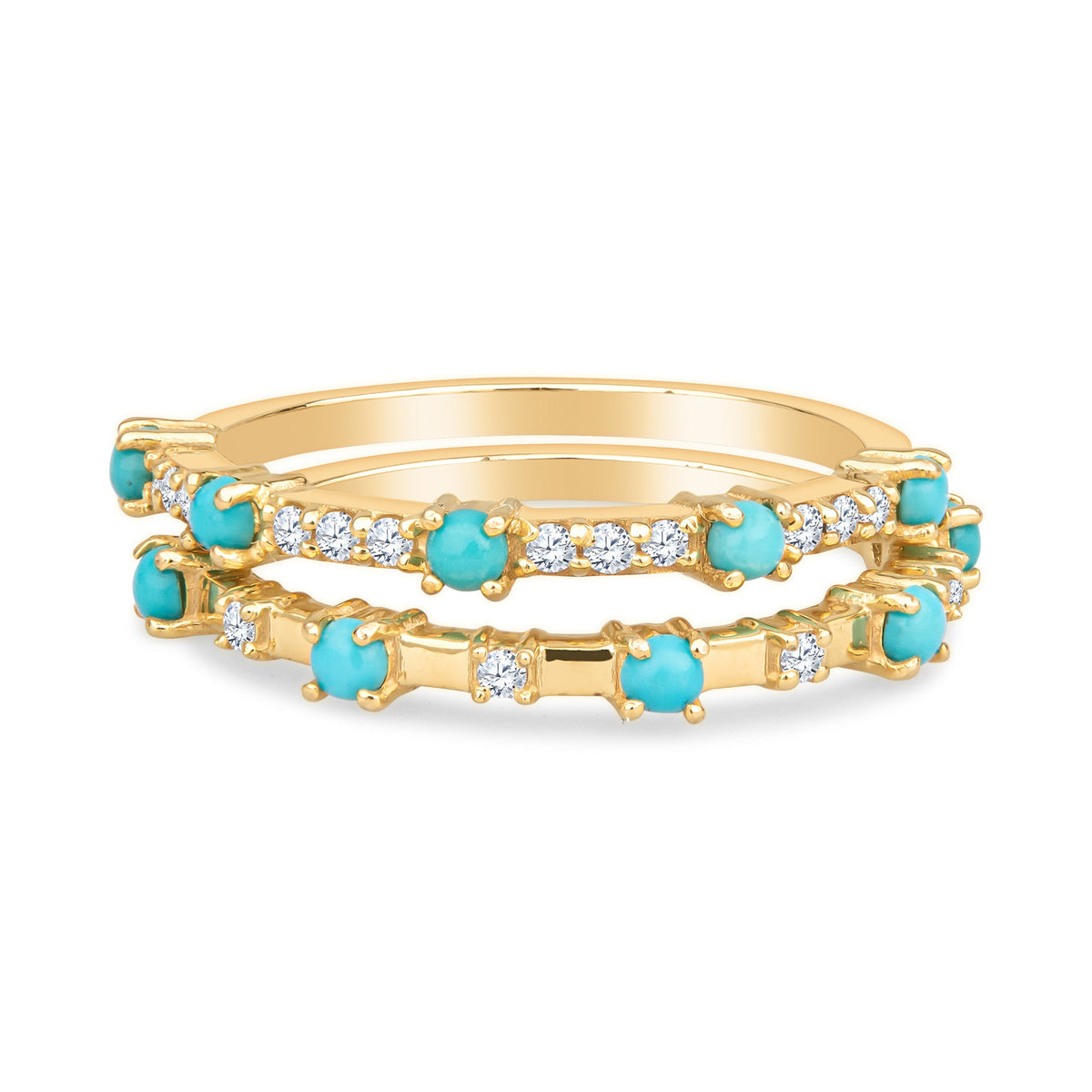 Marilyn 14K Gold Turquoise Ring with White Diamonds - Shop Avnu
