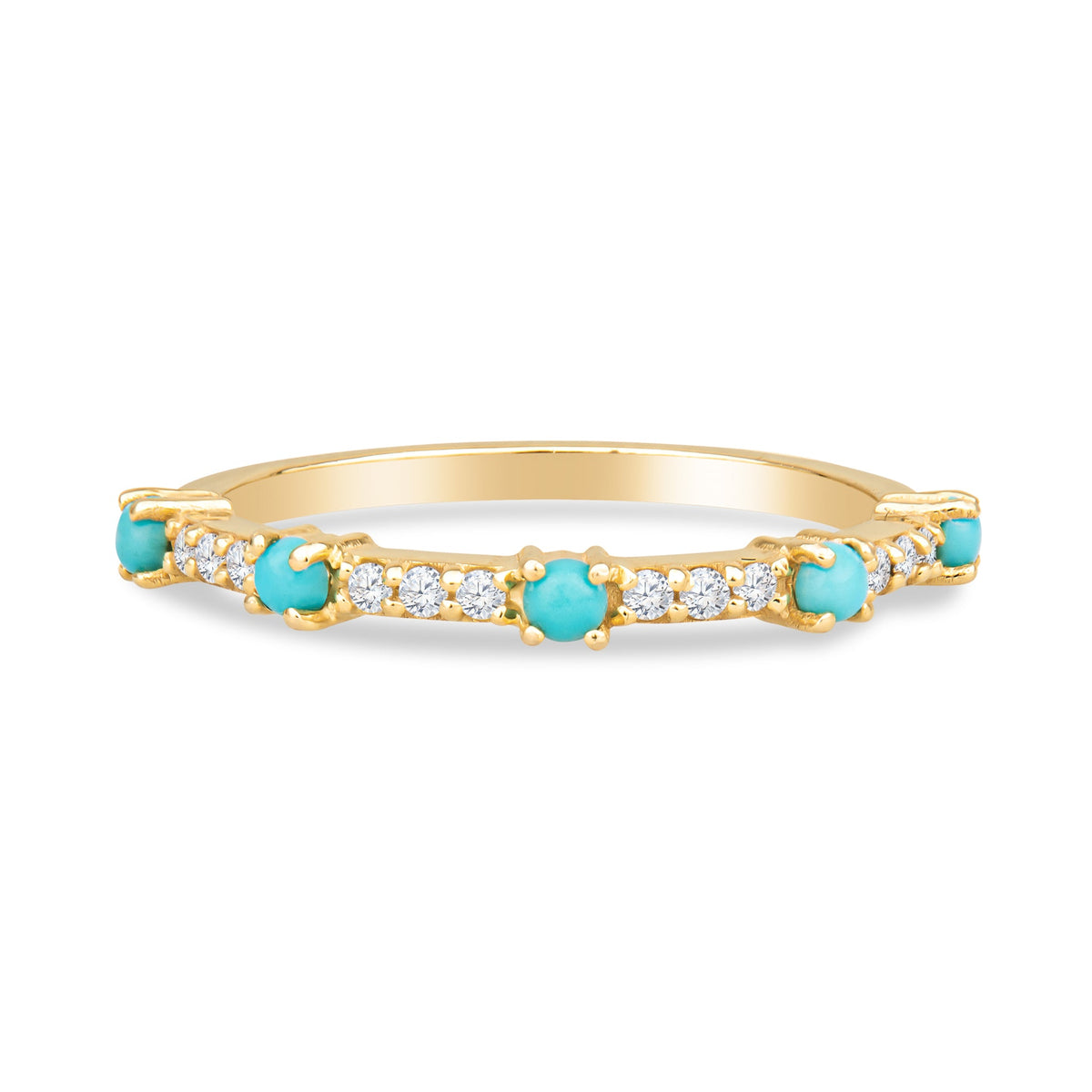 Marilyn 14K Gold Turquoise Ring with White Diamonds - Shop Avnu