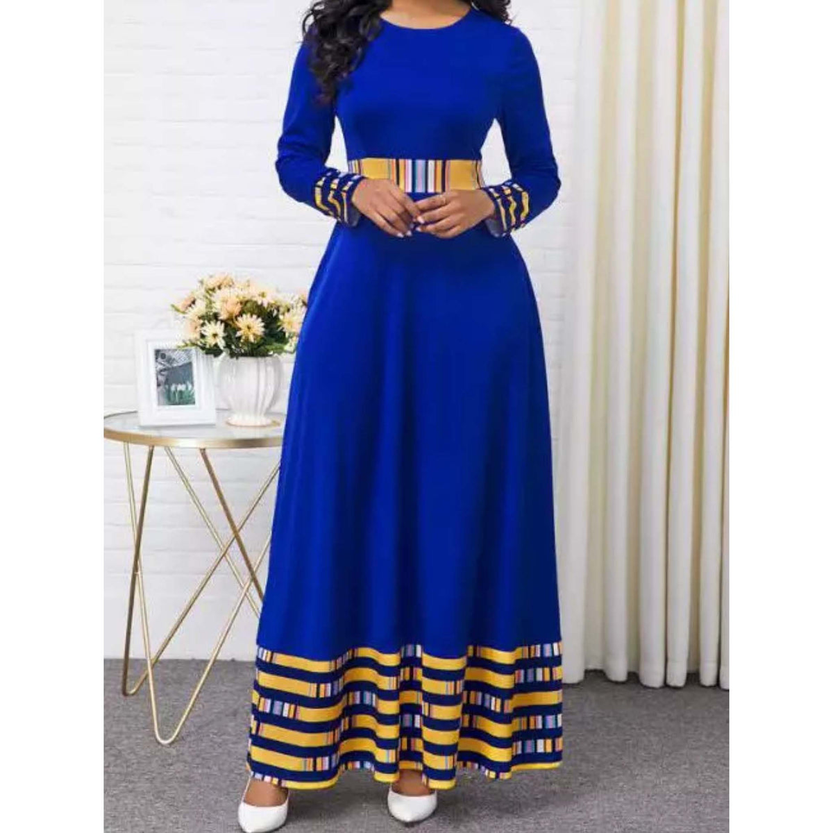 Dashiki Formal Long Sleeved Maxi Dress