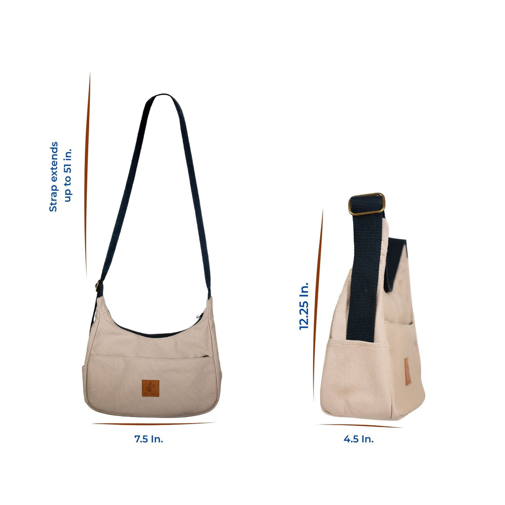 Crossbody Crescent Bag - Canvas Shoulder Bag for Women