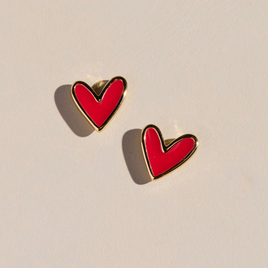 Crimson Sweetheart Studs