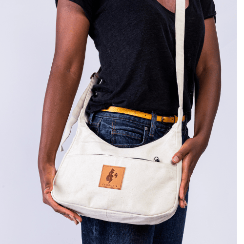 Crossbody Crescent Bag - Canvas Shoulder Bag for Women