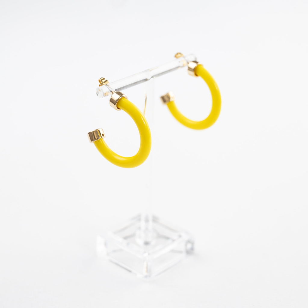 Yellow Mini Hoop Earrings - Shop Avnu