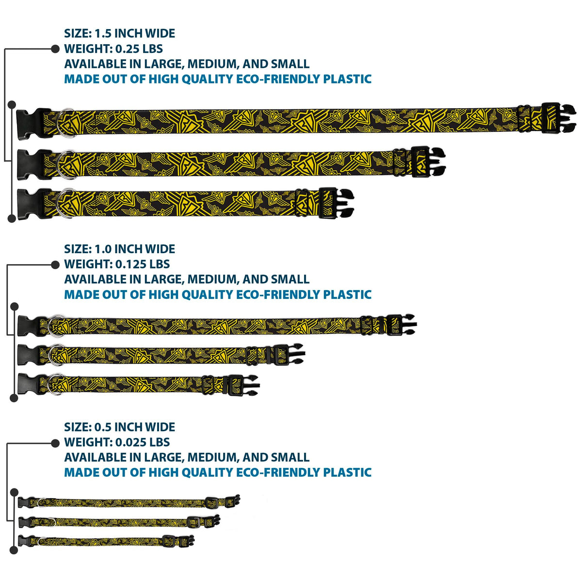 Plastic Clip Collar - BD Logo Scattered Black/Yellow