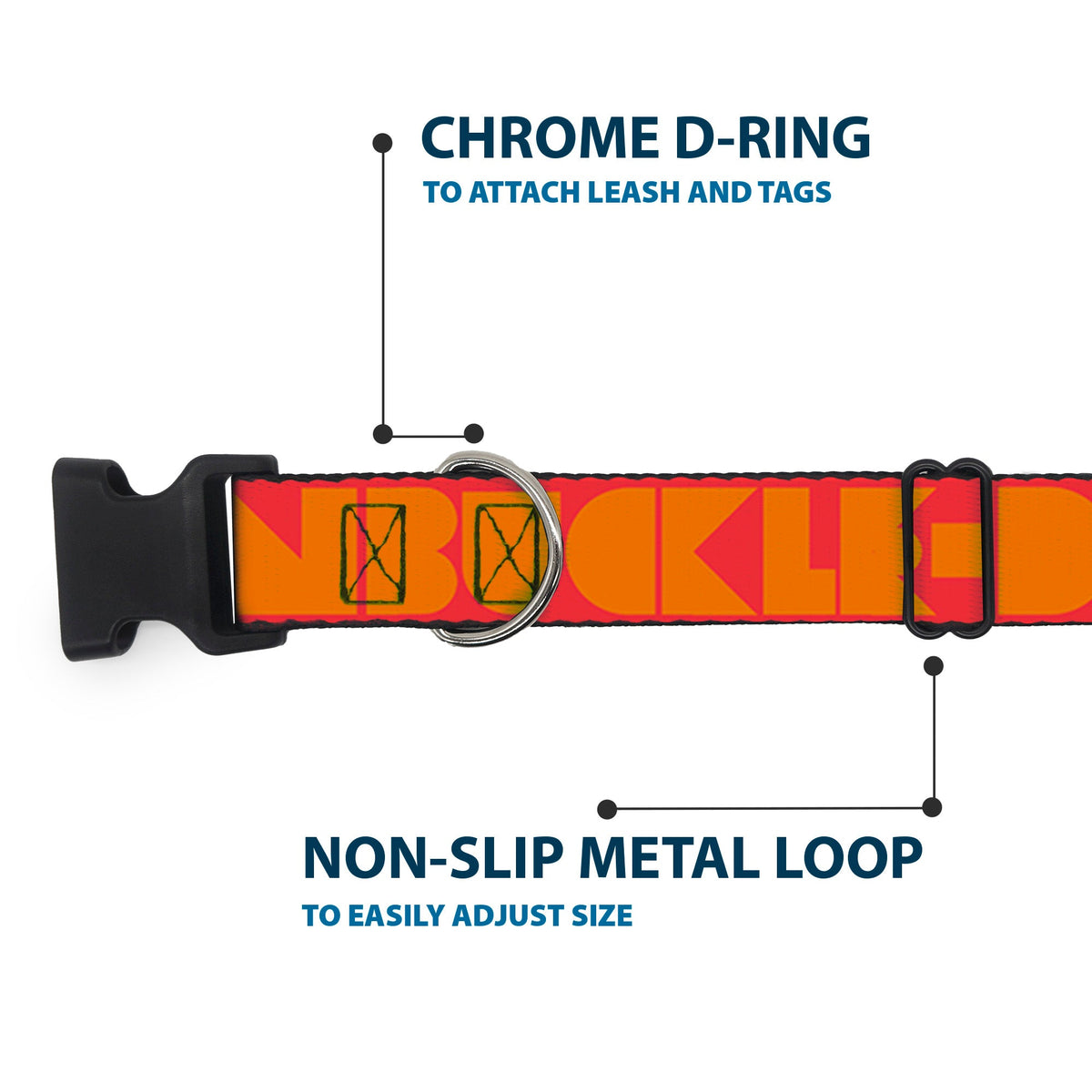Plastic Clip Collar - BUCKLE-DOWN Shapes Red/Orange