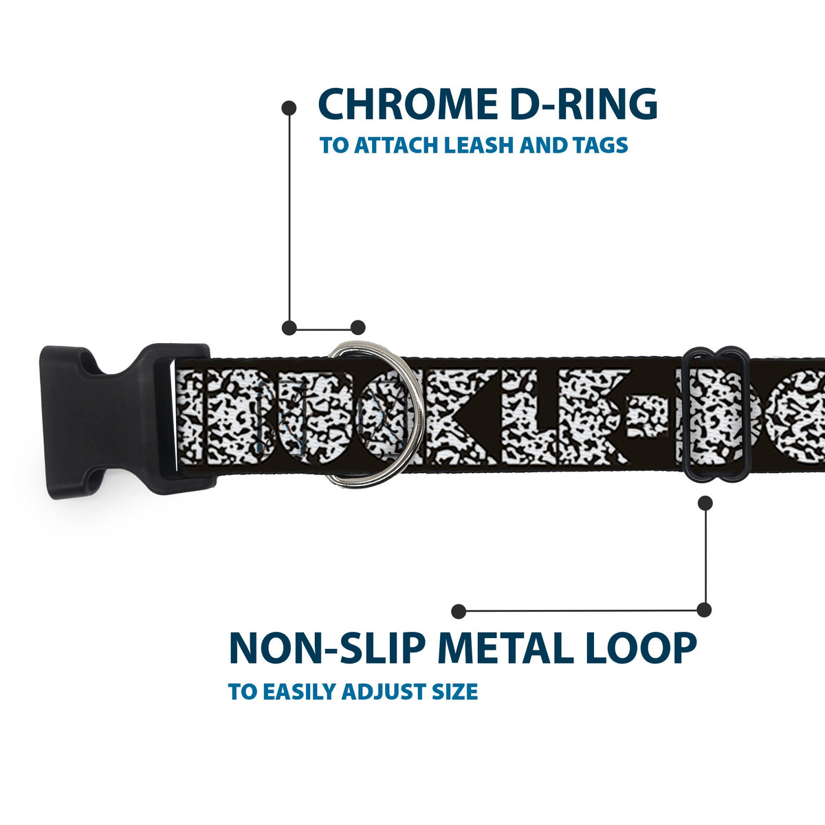 Plastic Clip Collar - BUCKLE-DOWN Shapes Black/Camo White/Black