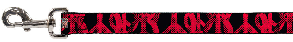 Dog Leash - Peace Dots Black/Fuchsia
