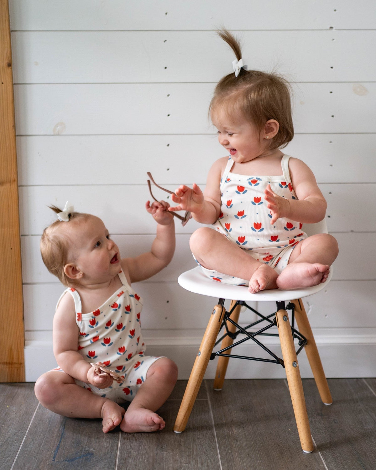 Red White & Blue Tulip Ribbed Bamboo 2pc Tank Set - Shop Avnu