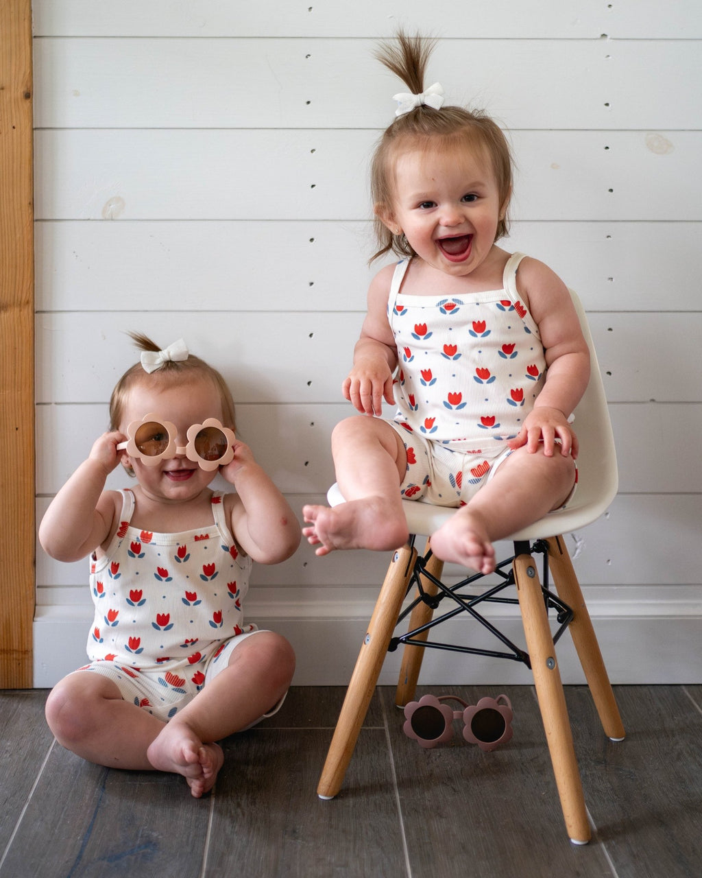 Red White & Blue Tulip Ribbed Bamboo 2pc Tank Set - Shop Avnu