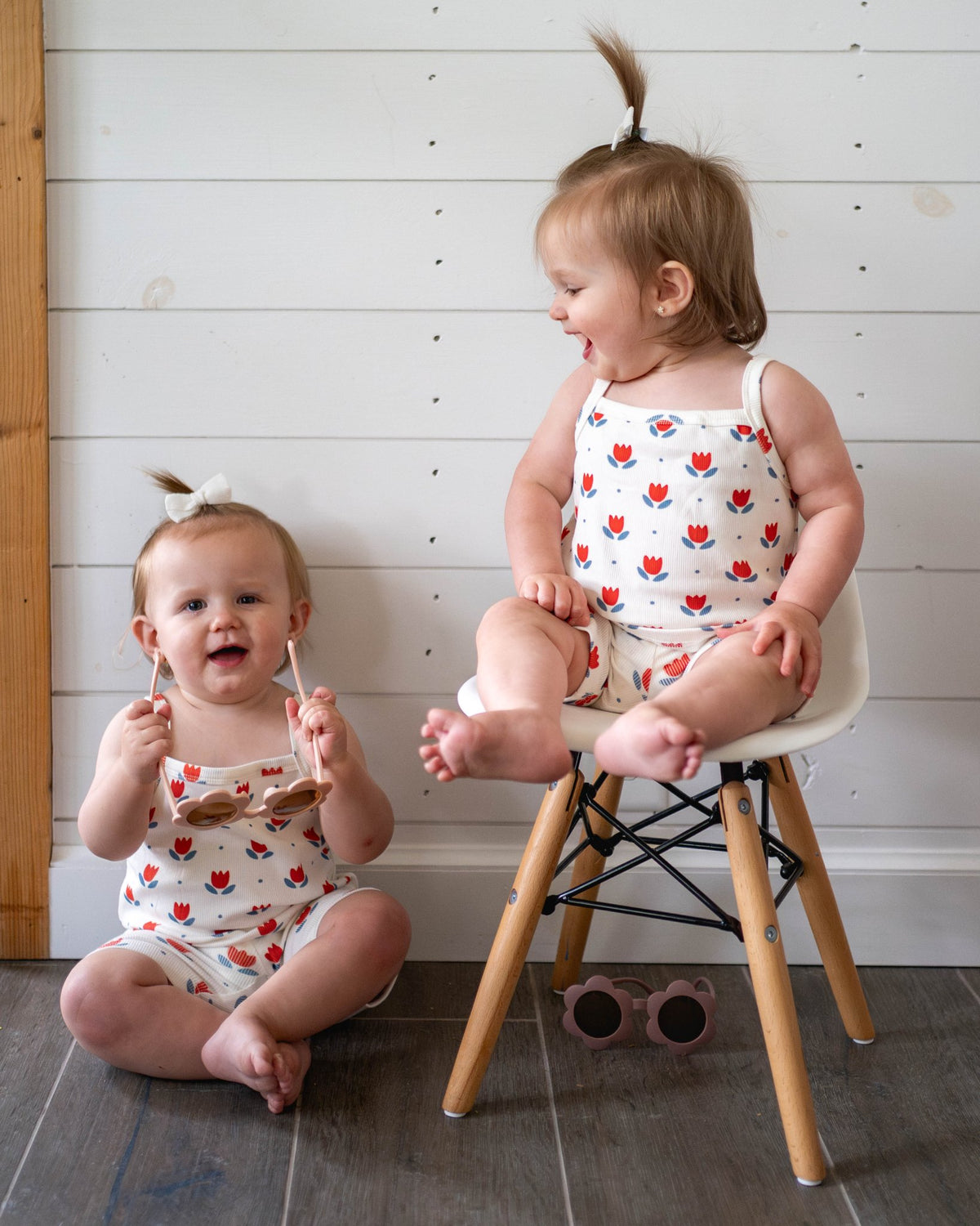 Red White & Blue Tulip Ribbed Bamboo 2pc Tank Set - Shop Avnu