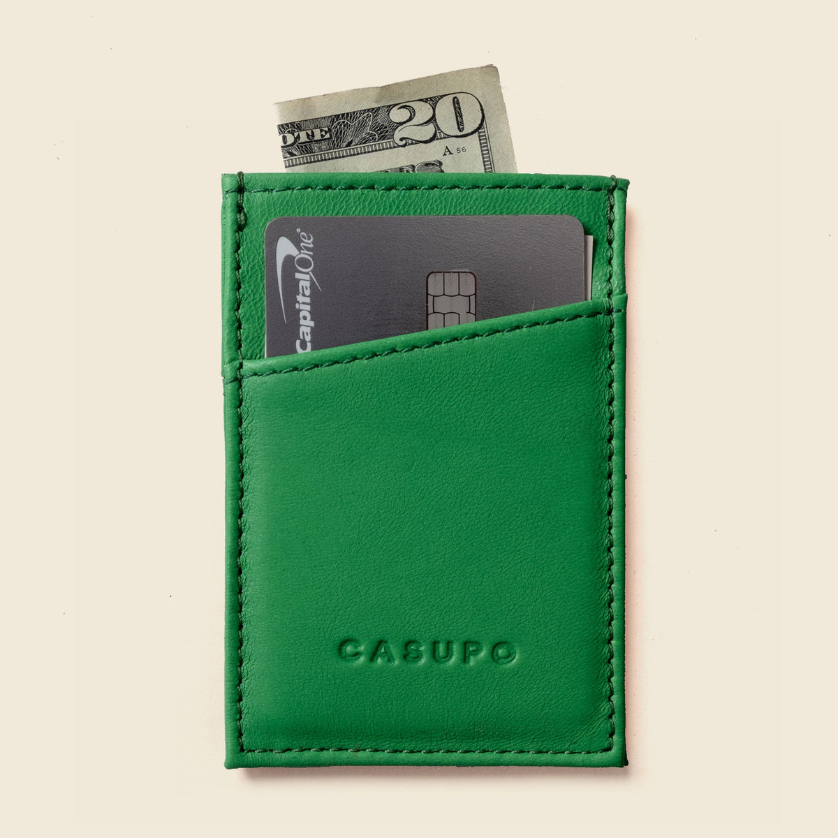 Minimalist Wallet With RFID Protection - Green