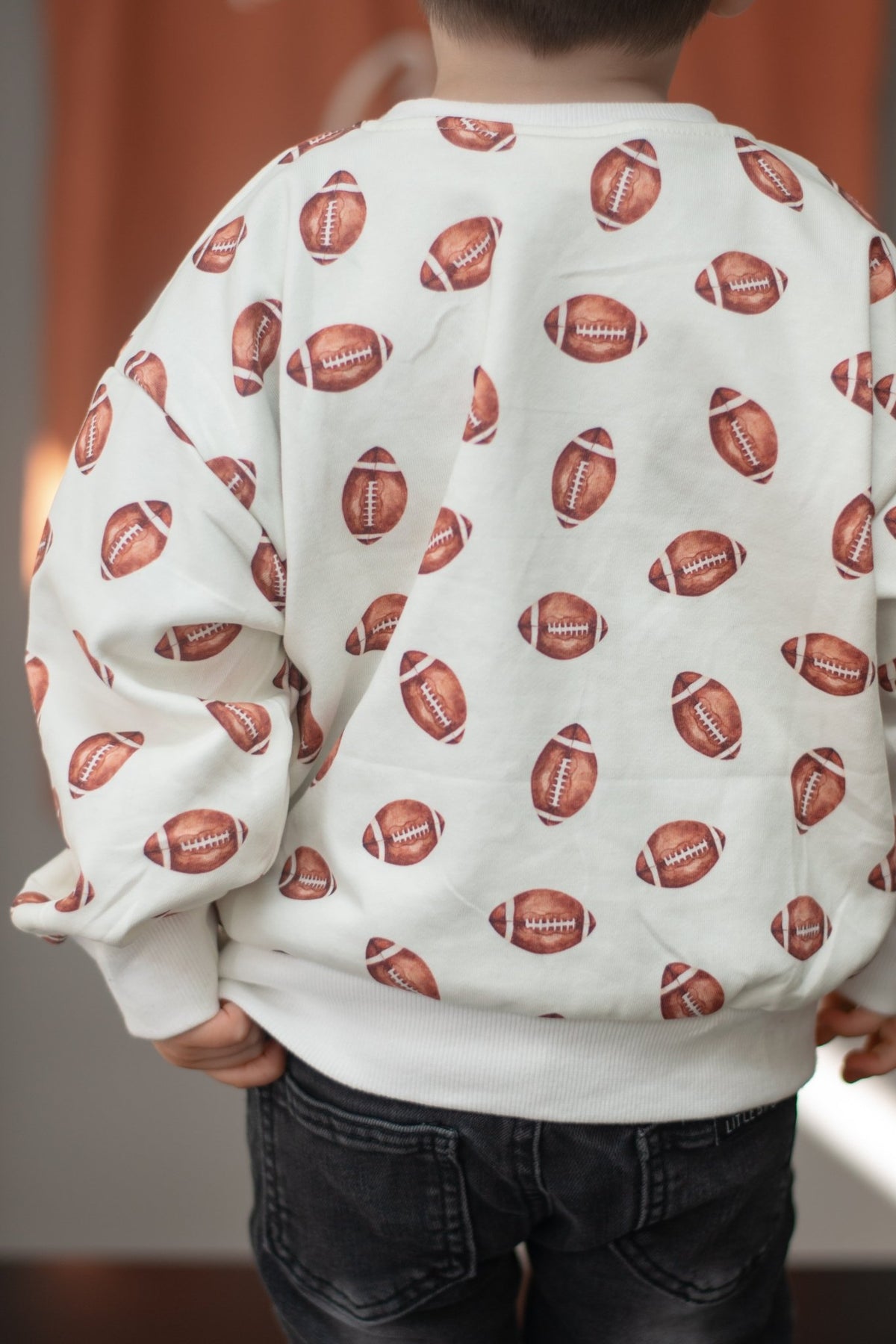 Football Print Crewneck Sweatshirt - Shop Avnu