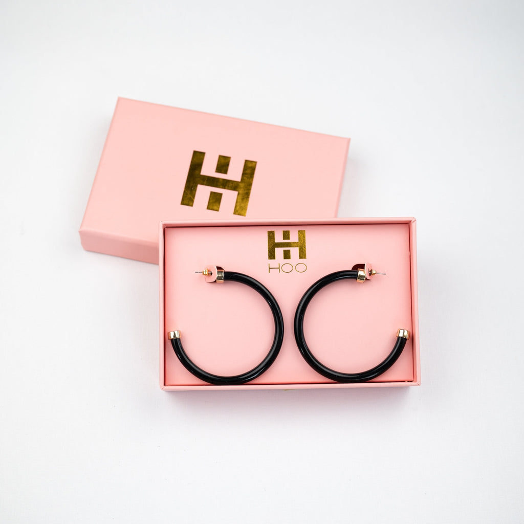 Black Hoop Earrings - Shop Avnu