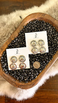 DOUBLE PLAIN CONCHO DANGLE EARRINGS - Shop Avnu