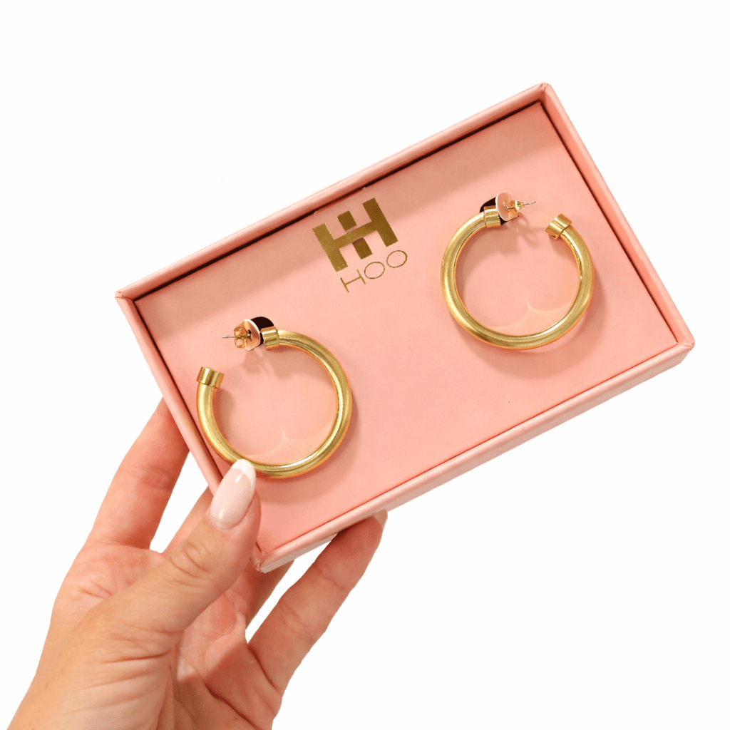Brushed Gold Hoop Earrings - Shop Avnu