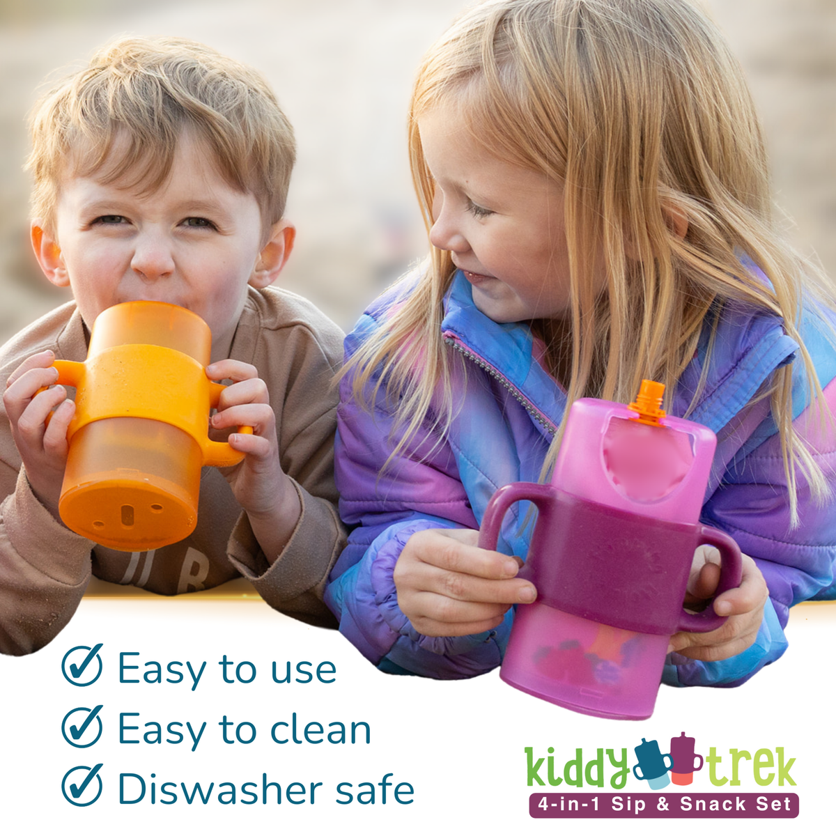 KiddyTrek 4 - in - 1 Sip & Snack Set - Food Pouch & Juice Box Holder, Snack Cup, Sip Cup ALL IN ONE - Shop Avnu