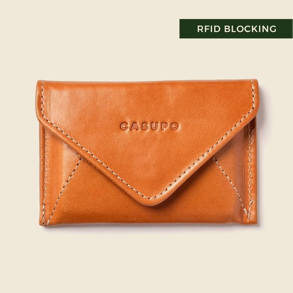 Mini Envelope Wallet With RFID protection - Honey