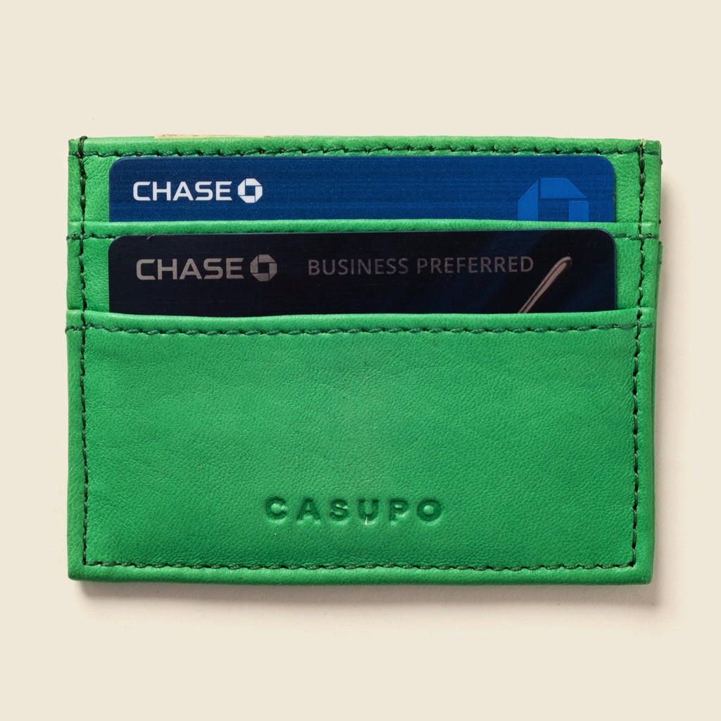 Slim Card Holder Wallet With RFID Protection - Green