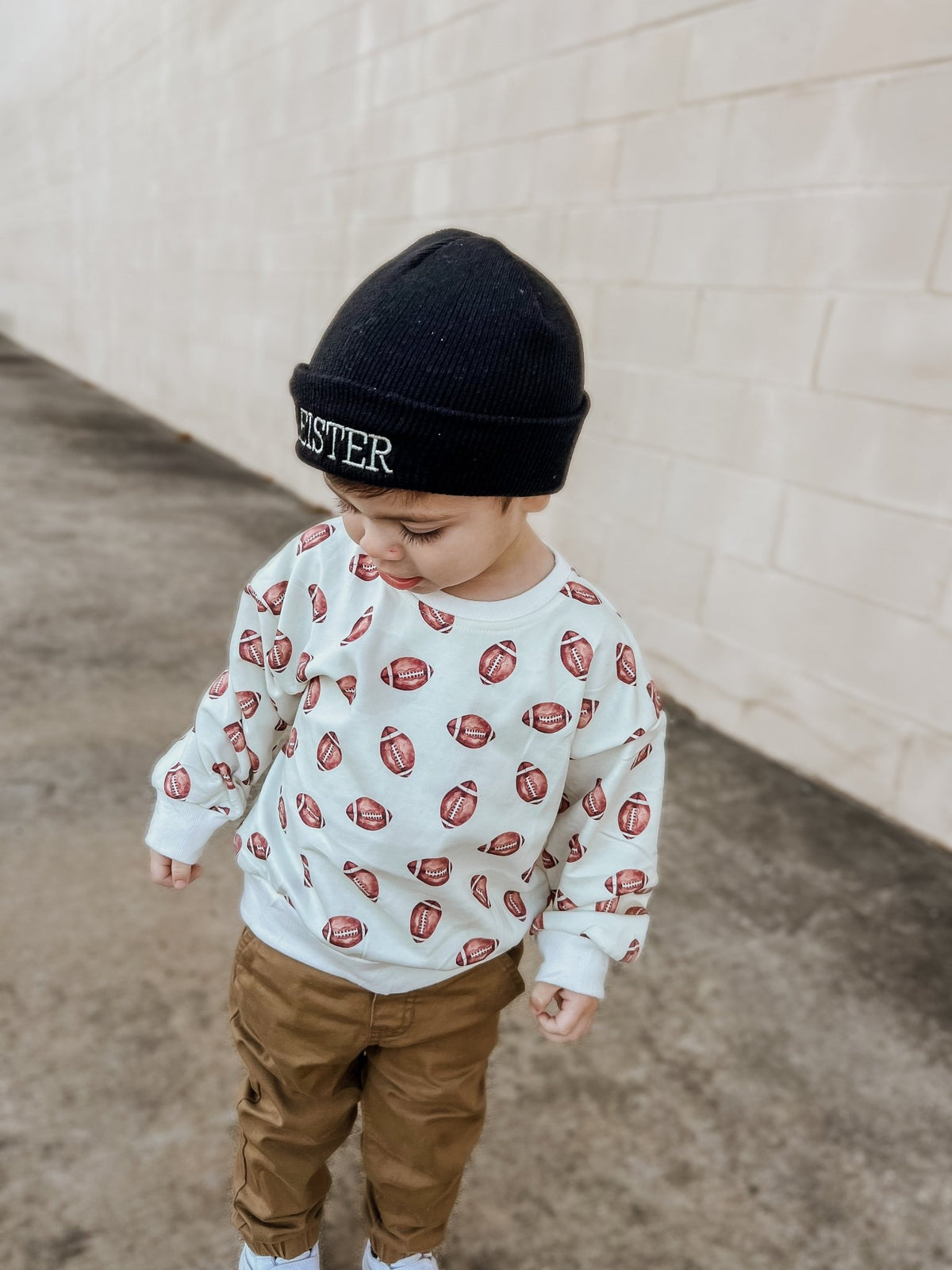 Football Print Crewneck Sweatshirt - Shop Avnu