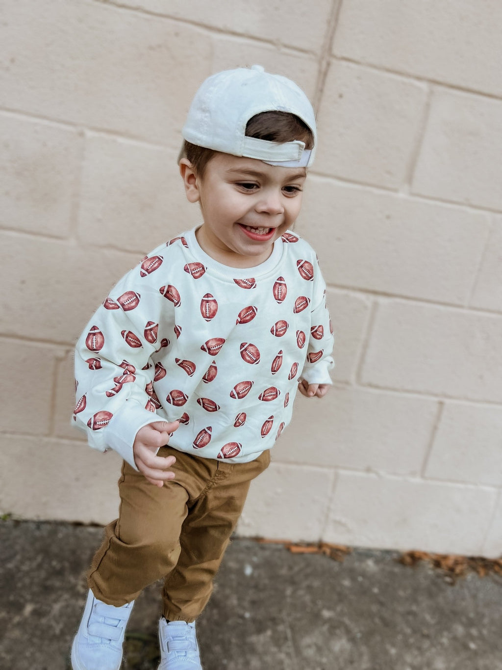 Football Print Crewneck Sweatshirt - Shop Avnu