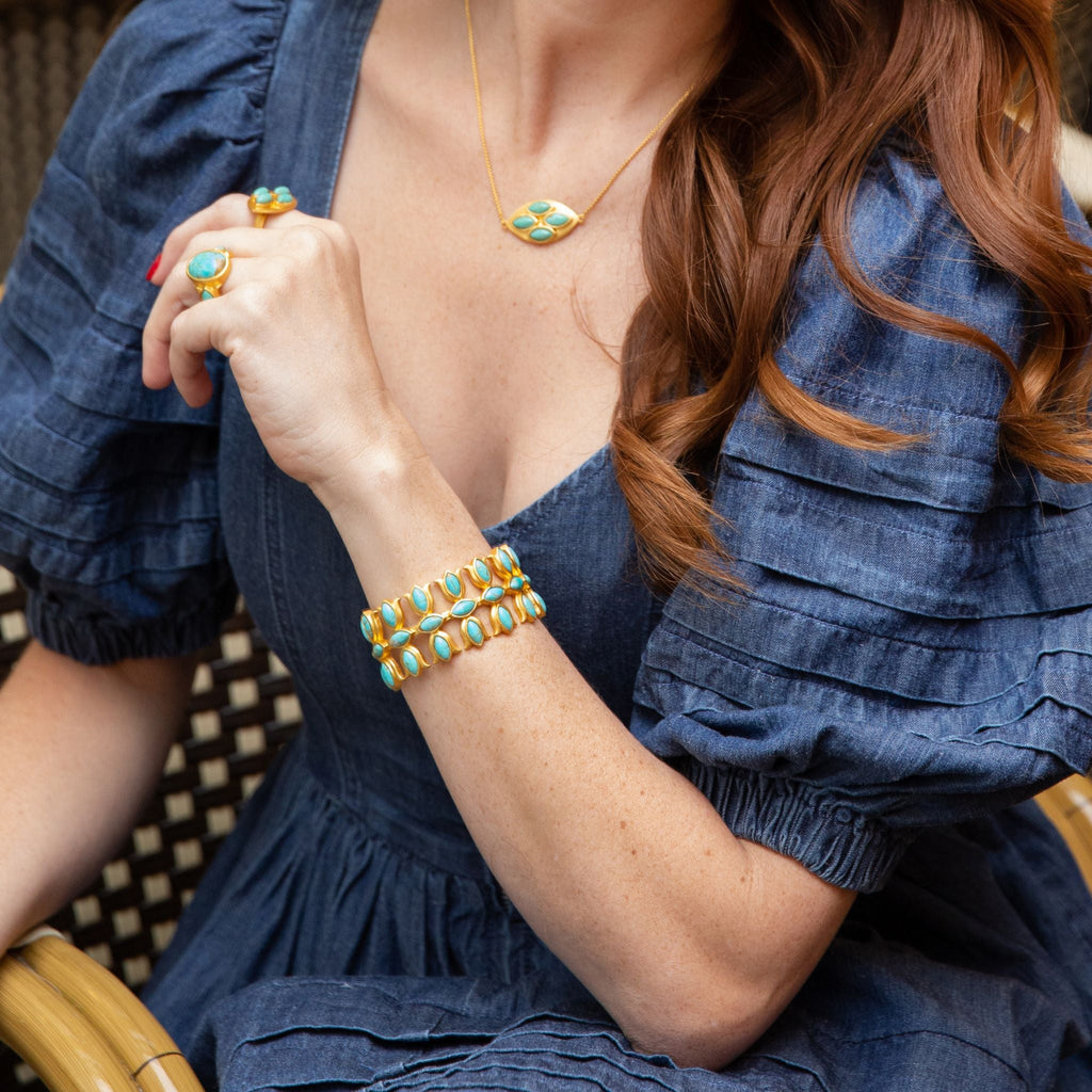 Flower Crown Cuff - Turquoise - Shop Avnu