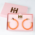 Orange with Pearls Hoop Earrings - Shop Avnu